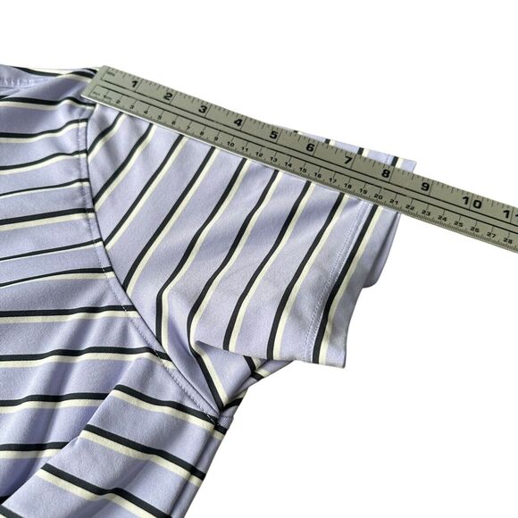 Greyson Polo Shirt Men’s Large Purple Black Striped Short Sleeve Golf Stretch - Picture 9 of 10